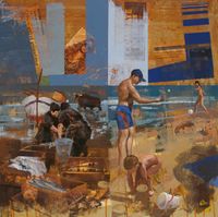 Alguer - Dos &eacute;pocas a orillas de Valencia - 100x100 - Mixta - Tabla