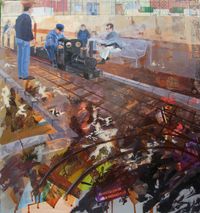 Alguer - El trenecito -100x95 - Mixta - Tabla