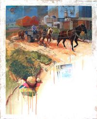 Alguer - Entrenant als Cavalls 2 - 100x81 - Mixta - Tabla