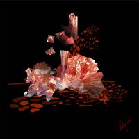 Soniya Amrit Patel - Rojo efímero la memoria - 40x40 - Arte digital - Dibond