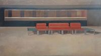 BILBAO Daniel - Fundaci&oacute;n Gulbenkian - Red chairs OT 100 x 180 - Oleo - Madera