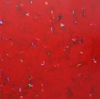 Antonio Camba - Huellas Rojo Pasi&oacute;n - 90x90 - Acrilico - Tela_1