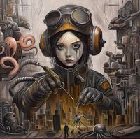 C Chavarria - El sue&ntilde;o de un dios - 90x90 - Oleo - Tela