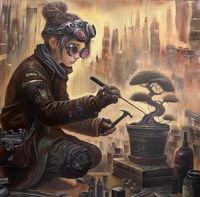 C Chavarria - Hija de Gaia - 90x90- Oleo - Tela