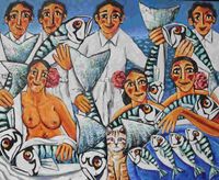 A Cruells - Mercado del lunes - 242x198 - Oleo - Tela