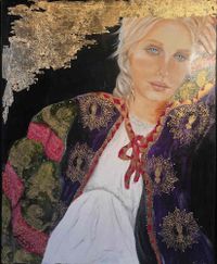 M FARRES - Reflexion - 100x100 - Mixta y pan de oro - Tela