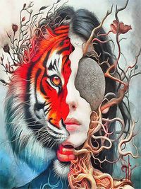 GASPAR LI - Donde el tigre sueña en silencio - 60x80- Oleo - Lienzo