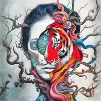 GASPAR LI - Fusión de alma y piel - 100x100 - Oleo - Lienzo