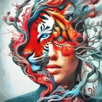 GASPAR LI - La belleza de lo indomable - 100x100 - Oleo - Lienzo