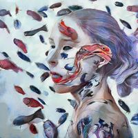 GASPAR LI - La piel del mundo reci&eacute;n estrenada - 80x80 - Oleo - lienzo