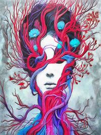 GASPAR LI - Silencio de ra&iacute;ces rojas - 60x80 - Oleo - Lienzo