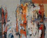 M Maldonado - Relfejos naranjas - 73x92 - Mixta - Tela