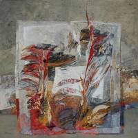 Marta Maldonado - Hojas caidas - 122x122 - Mixta - Madera