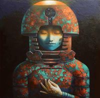 Nicoletta - Viajero de las estrellas II - 100x100 - Mixta - Tela