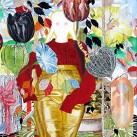 z. La fiesta panel 2, óleo sobre tabla, 100 x 100 cm