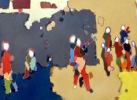 Rio Hermoso - Colectivo 1 - 98 x 130 - Acrilico - Rotuladores - Tela