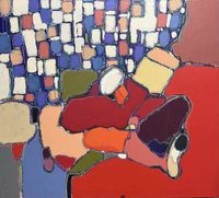 Rio Hermoso - Espera - 90x100 - Acrilico - Rotuladores - Tela