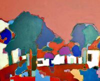 Rio Hermoso - Lanzarote - 90 x 100 - Acrilico - Rotuladores - Tela