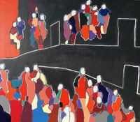 Rio Hermoso - Vuelva usted ma&ntilde;ana - 90x100 - Acrilico - Rotuladores - Tela