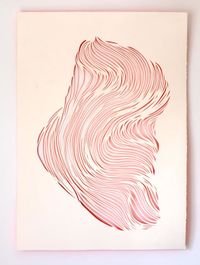 Eva Sant&iacute;n - Unexpected Red II - 42x58 - Perforaciones - Papel