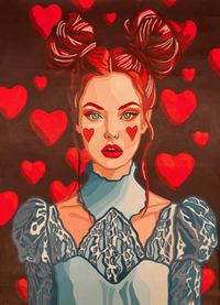Unamaya - Rojo - 70x50 - Acrilico - Cartulina